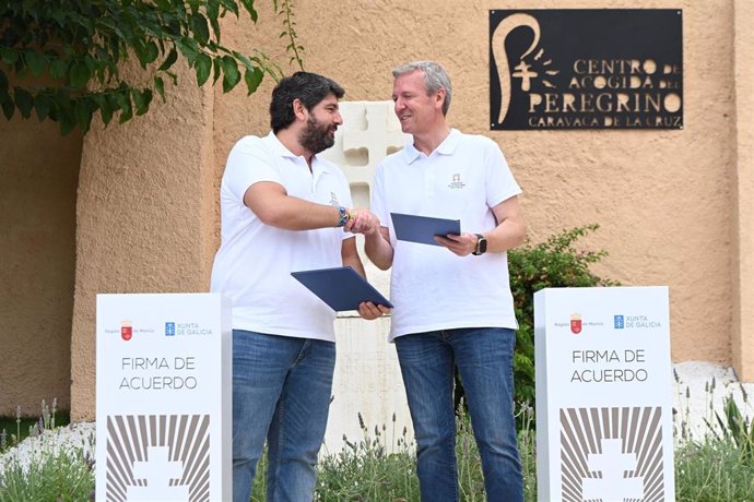 El presidente del Gobierno de la Región de Murcia, Fernando López Miras, y el presidente de la Xunta de Galicia, Alfonso Rueda, visitan  Caravaca de la Cruz con motivo de la celebración del Año Jubilar y firman un acuerdo de colaboración