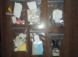 Sustancias aprehendidas al joven detenido en Aguilar de Campoo (Palencia).