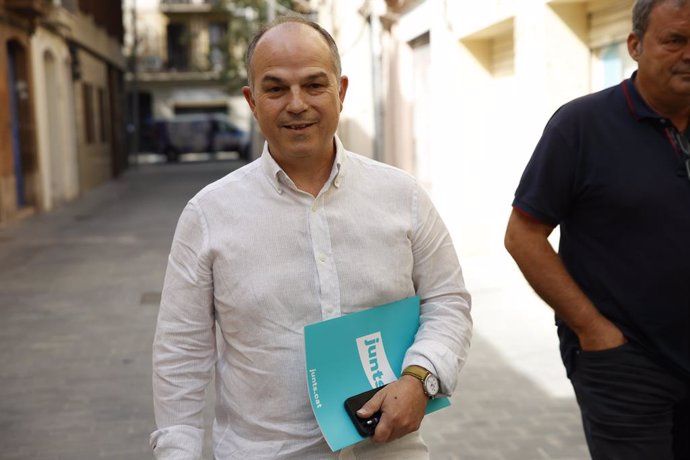 El secretari general de Junts, Jordi Turull, a la seva arribada a una reunió de l'executiva de Junts