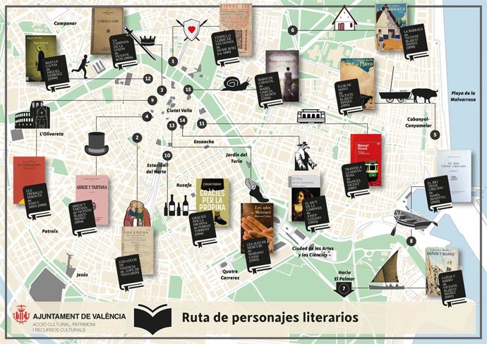 Plano de la ruta literaria