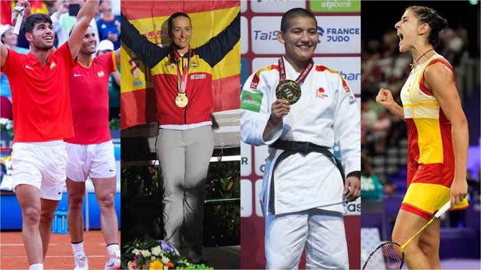 Carlos Alcaraz, Rafa Nadal, Fátima Gálvez, Ai Tsunoda y Carolina Marín