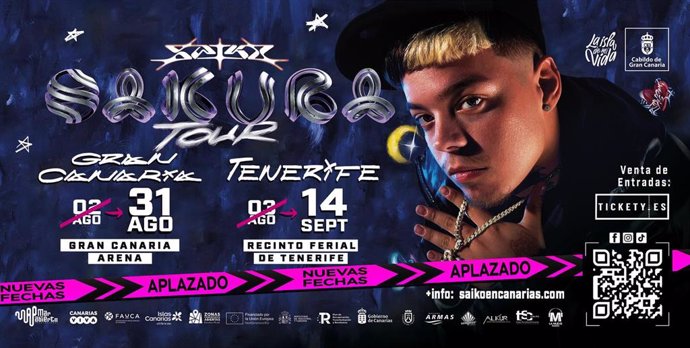 Saiko aplaza sus dos conciertos en Canarias a causa de una neumonía y anuncia nuevas fechas
