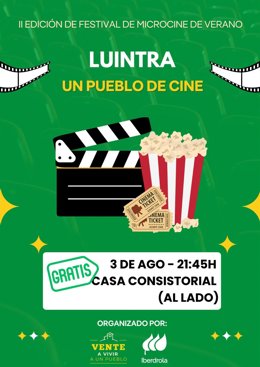 Cartel de la iniciativa 'Un pueblo de cine', que tendrá lugar el sábado 3 de agosto en Luintra (Ourense)