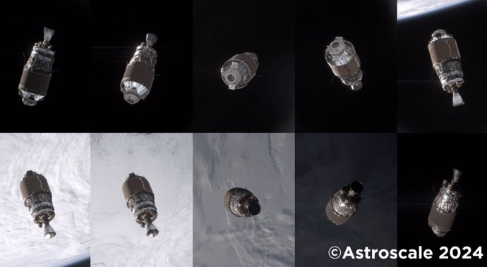 Imágenes de la "observación de vuelo" del 15 de julio realizada por el satélite de demostración ADRAS-J de Astroscale