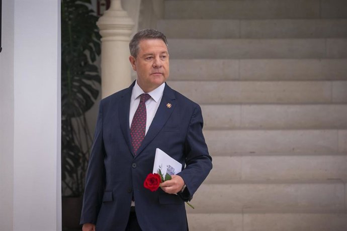 El presidente de Castilla-La Mancha, Emiliano García-Page, ha realizado una declaración institucional, en el Palacio de Fuensalida, en Toledo