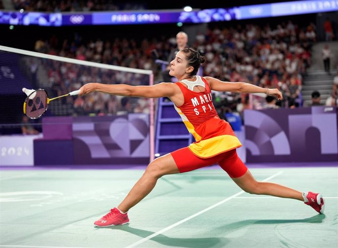 La jugadora española de bádminton Carolina Marín, en Paris 2024.