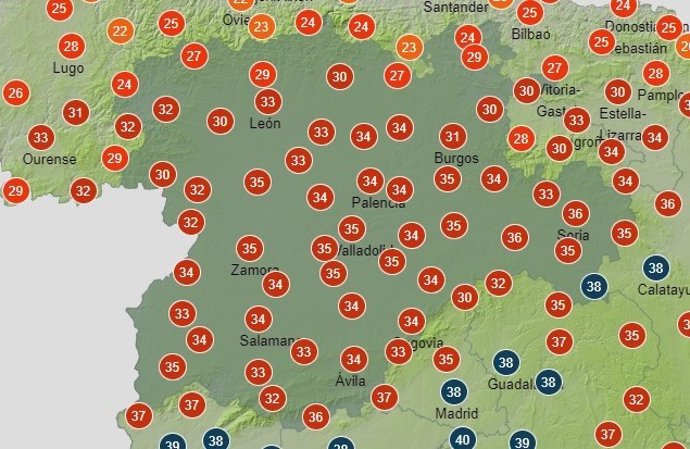 Previsión del tiempo para este jueves, 1 de agosto, de la Aemet para Castilla y León
