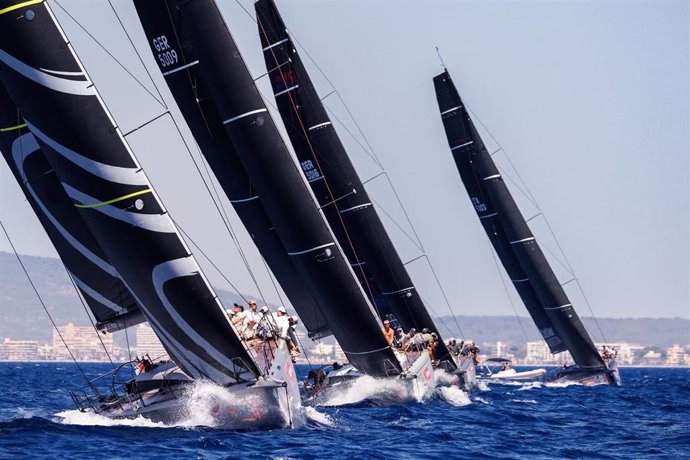 Regata de la clase ClubSwan 50 en la segunda jornada de la 42ª edición de la Copa del Rey MAPFRE de vela, en Palma de Mallorca