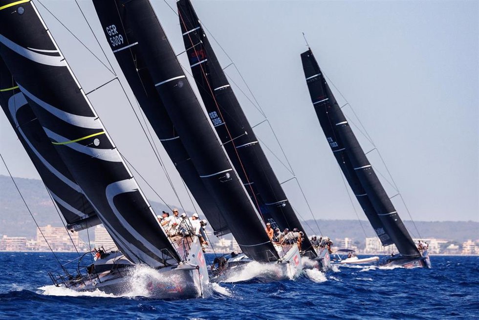 Regata de la clase ClubSwan 50 en la segunda jornada de la 42 edición de la Copa del Rey MAPFRE de vela, en Palma de Mallorca