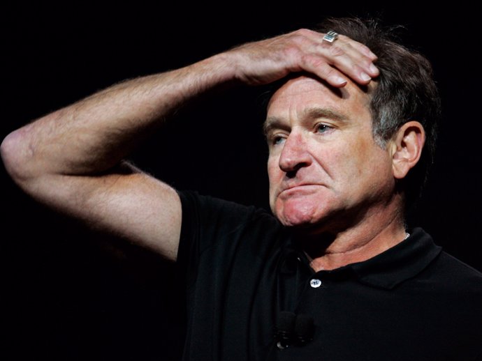 File photo of actor-comedian Robin Williams reacting to question at Consumer Electronics Show in Las Vegas