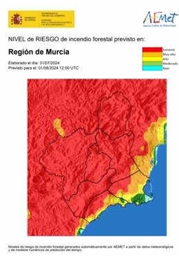 Riesgo incendio en la Región del Murcia