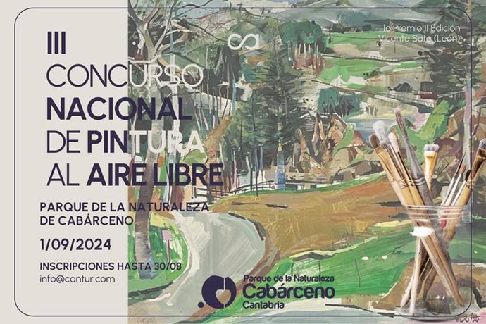 Cartel del III Concurso de Pintura al Aire Libre 'Parque de la Naturaleza de Cabárceno'.