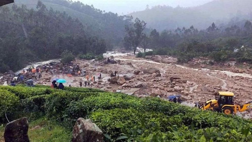 NEW DELHI, July 30, 2024 -- This photo provided by India's National Disaster Response Force (NDRF) shows rescuers working at the site of landslides in India's southern state of Kerala, July 30, 2024. The death toll in Tuesday's multiple landslides in I