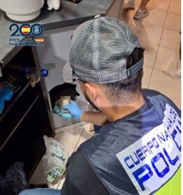 Un policía nacional investigando en una asociación cannábica en el sur de Tenerife