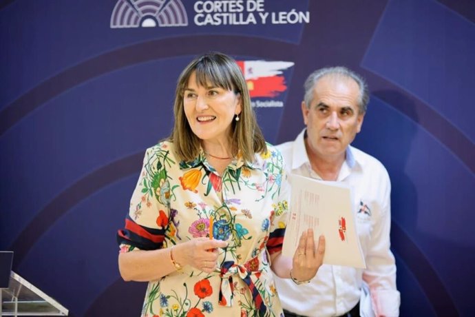 Yolanda Sacristán y Luis Briones tras la rueda de prensa para analizar la situación de la Función Pública y de la calidad democrática