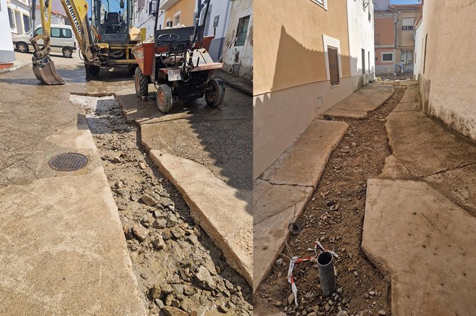 Obras de mejora de las conducciones del agua potable en Membrío (Cáceres)