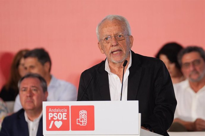 El presidente del PSOE-A, Manuel Pezzi, durante su intervención en el Comité Director de su partido de 18 de julio.