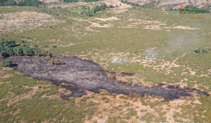 Zona afectada por el incendio de Cantalojas.