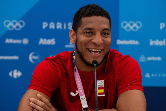 Enmanuel Reyes Pla (ESP) attends the Spain Media Day press conference ahead the Paris 24 Olympics Games at Olympic Village International Zone on July 24, 2024 in Paris, France.