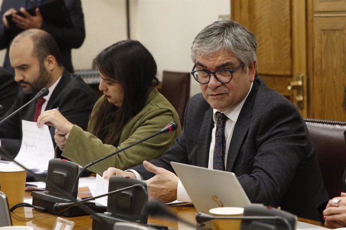 Valparaiso, 31 de julio de 2024 El ministro de Hacienda, Mario Marcel, durante la Comision de Hacienda del Senado  Sebastian Cisternas/Aton Chile