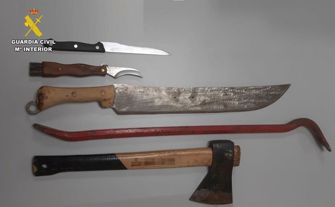 Armas incautadas por la Guardia Civil