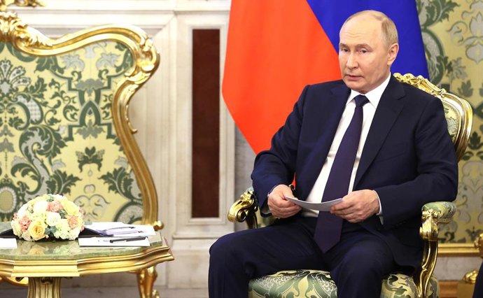 FILED - 09 July 2024, Russia, Moscow: President of Russia Vladimir Putin meets with Prime Minister of India Narendra Modi (Not Pictured) at the Grand Kremlin Palace. Photo: -/Kremlin/dpa - ATTENTION: editorial use only and only if the credit mentioned abo