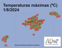 Tres municipios de Mallorca llegan este jueves a los 40C de máxima