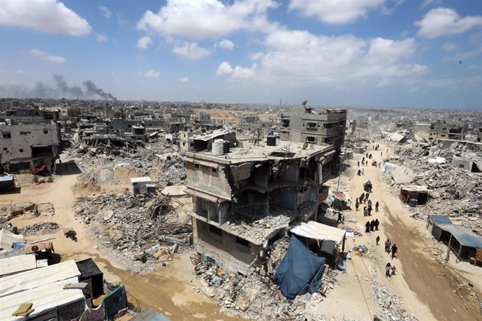 Vista aérea de Jan Yunis, en la Franja de Gaza