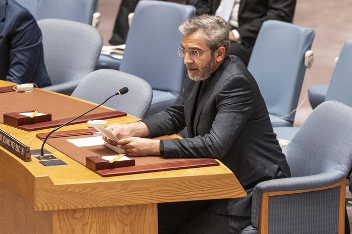 July 16, 2024, New York, New York, United States: Ali Bagheri, Acting Minister for Foreign Affairs of Iran speaks during Security Council meeting on 'Maintenance of international peace and security' as Russia is President of SC for the month of July at 