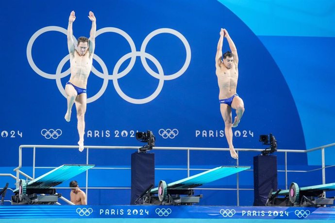 Los españoles Adrián Abadía y Nicolás García Boissier, sextos en la final de saltos Sincronizados trampolín 3M en los Juegos Olímpicos de Paris 2024