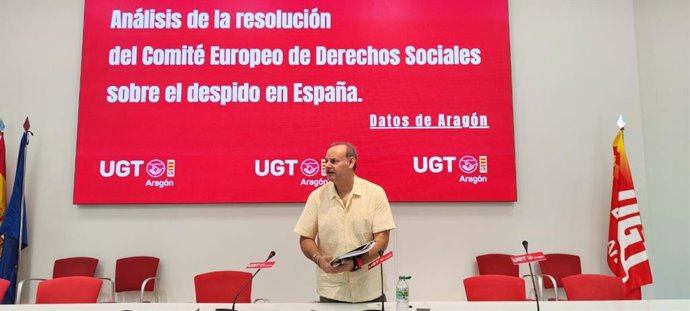 El secretario general de UGT Aragón, José Juan Arceiz.