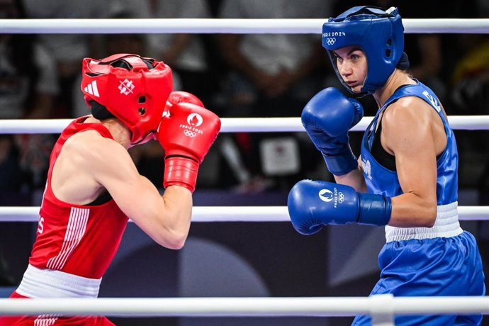 ECCLES Rosie of Great Britain and RYGIELSKA Aneta of Poland during the Boxing, WOMEN'S 66KG.
