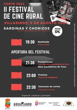Cartel anunciador del II Festival de Cortos de Villasinde (León)