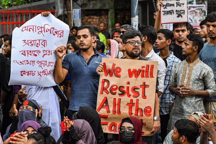 Imagen de archivo de protestas en Bangladesh 