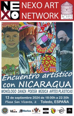 Cartel de la jornada de Encuentro con Nicaragua que se celebrará en el Círculo de Arte de Toledo