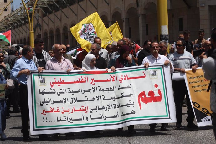 Marcha por los presos palestinos en Cisjordania 