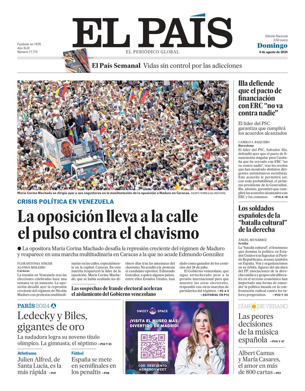 Domingo 4 de agosto de 2024
