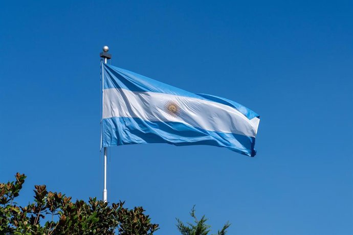 Archivo - Bandera de Argentina.