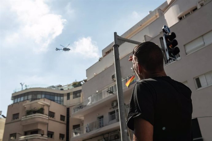 Imagen de archivo de un dispositivo de seguridad en Tel Aviv durante la guerra de Gaza 