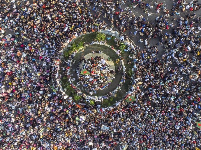 Imagen de archivo de protestas en Bangladesh 