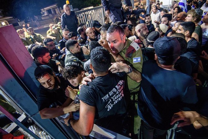 Imagen de archivo de protestas de ultraderecha en Israel para liberar a militares sospechosos de violación 