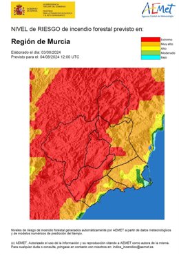 Mapa de riesgo de incendio forestal