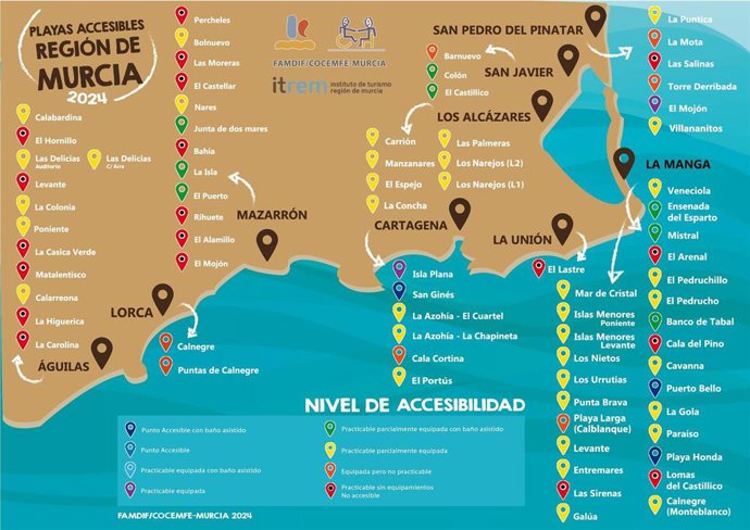 Mapa de playas accesibles