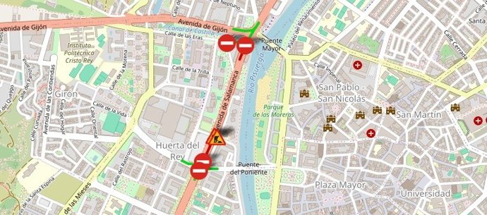 Cortes de tráfico en Avenida de Salamanca