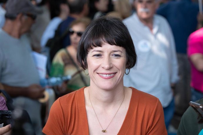 La portavoz nacional del BNG, Ana Pontón, durante una manifestación que ha convocado el BNG con motivo del Día da Patria Galega, a 25 de julio de 2024, en Santiago de Compostela.