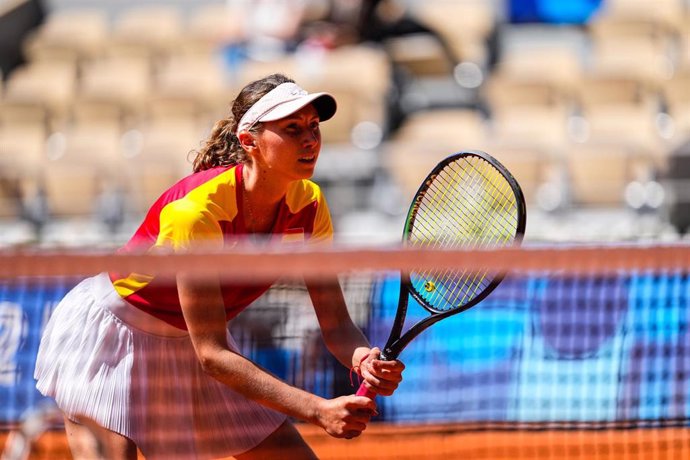 La tenista española Cristina Bucsa durante los Juegos Olímpicos de París 2024.