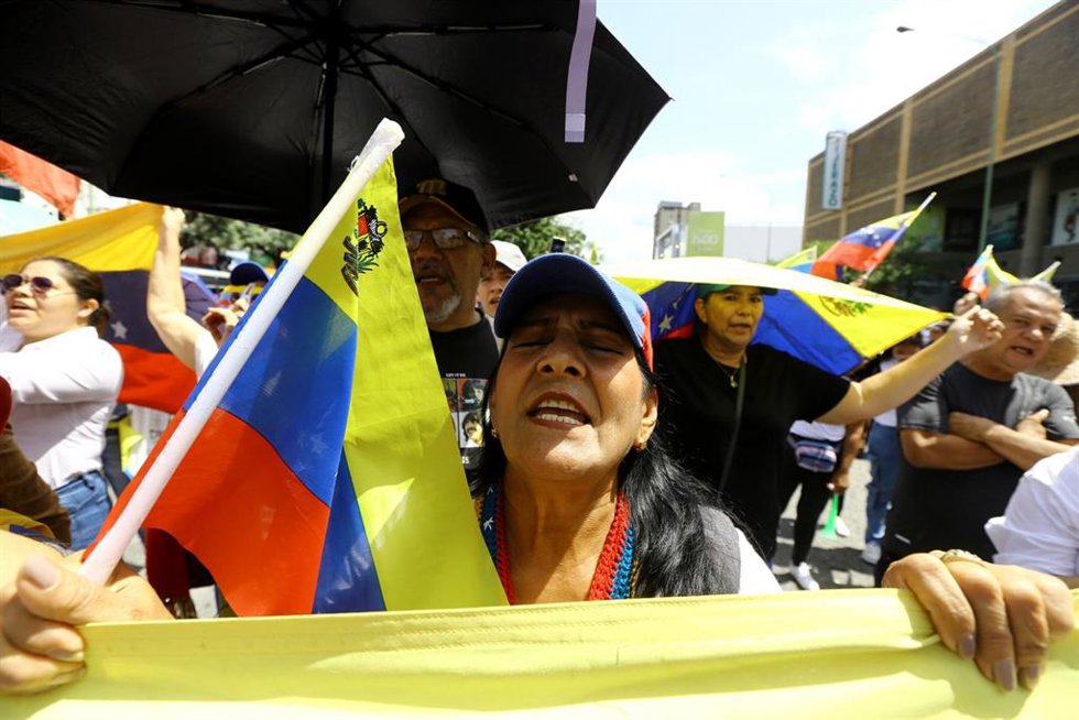 Manifestación de la oposición en Venezuela