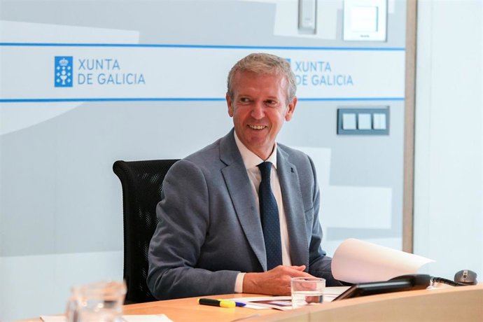 O presidente da Xunta, Alfonso Rueda, en Consello