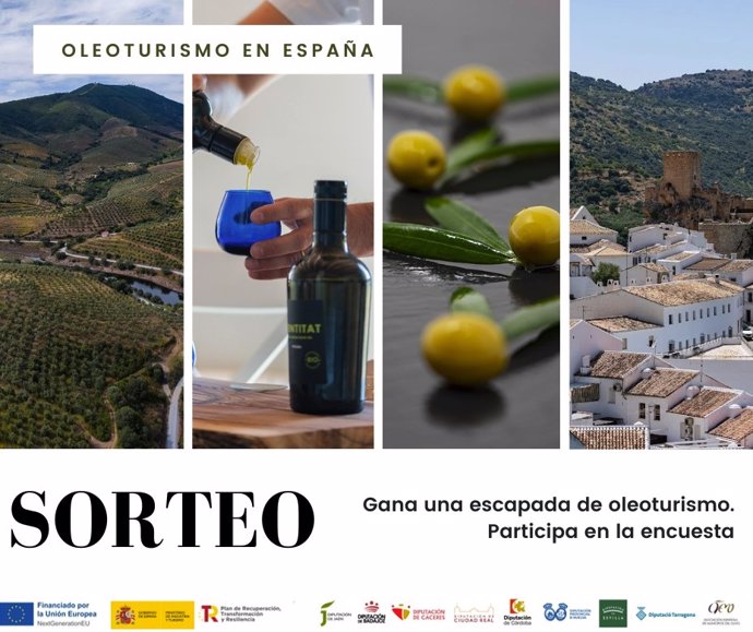 Cartel del sorteo de una escapada temática en torno a la cultura del aceite y el olivo