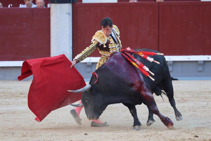 Archivo - El torero Daniel Luque durante una corrida en Las Ventas.